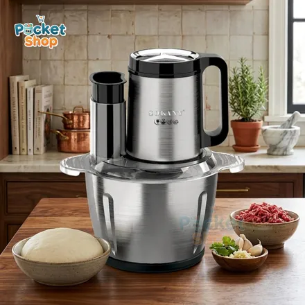 SOKANY 6 IN 1 ELECTRIC STAINLESS STEEL CHOPPER AND BLENDER.
